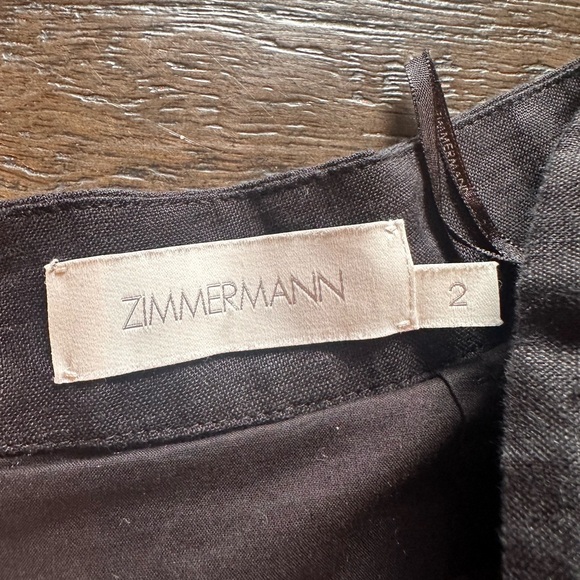 Zimmermann Riders Belted Scalloped Linen Midi Skirt - Black Size 2 - Picture 5 of 7
